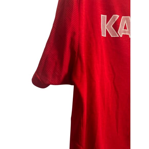 VGUC Adidas KU Jayhawks Red Short Sleeve Tee Kansas University Climalite Sz XL - Picture 3 of 8